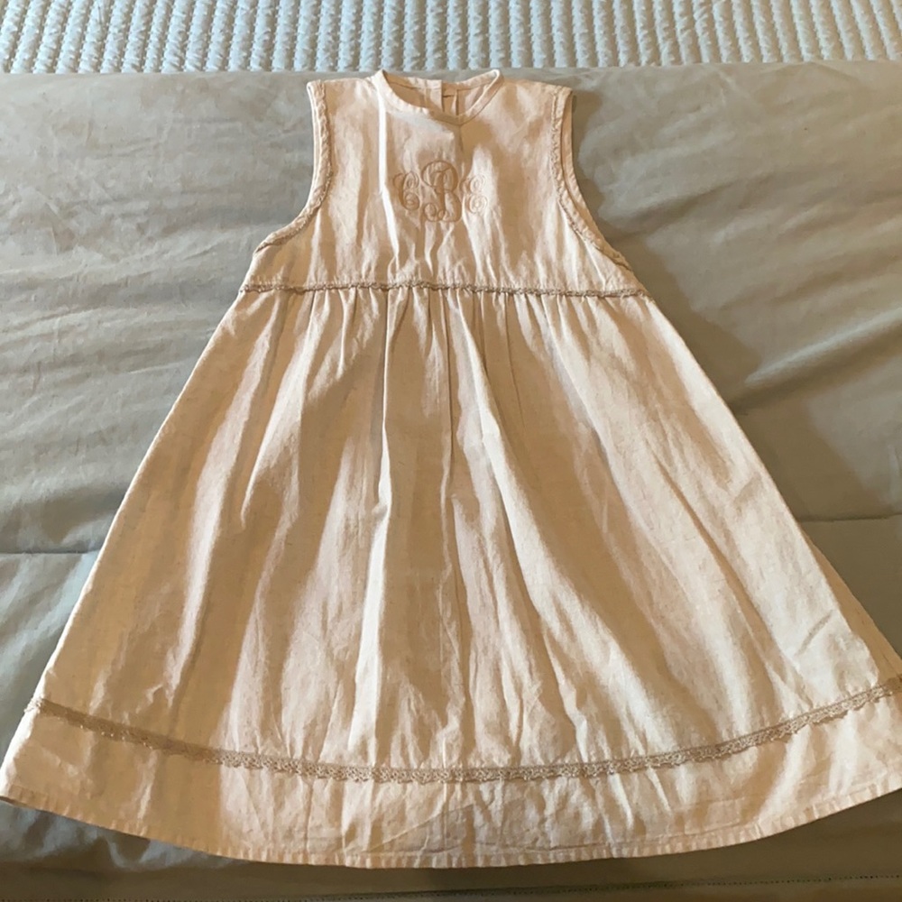 CBE monogram linen dress 8-10 Handmade Initials